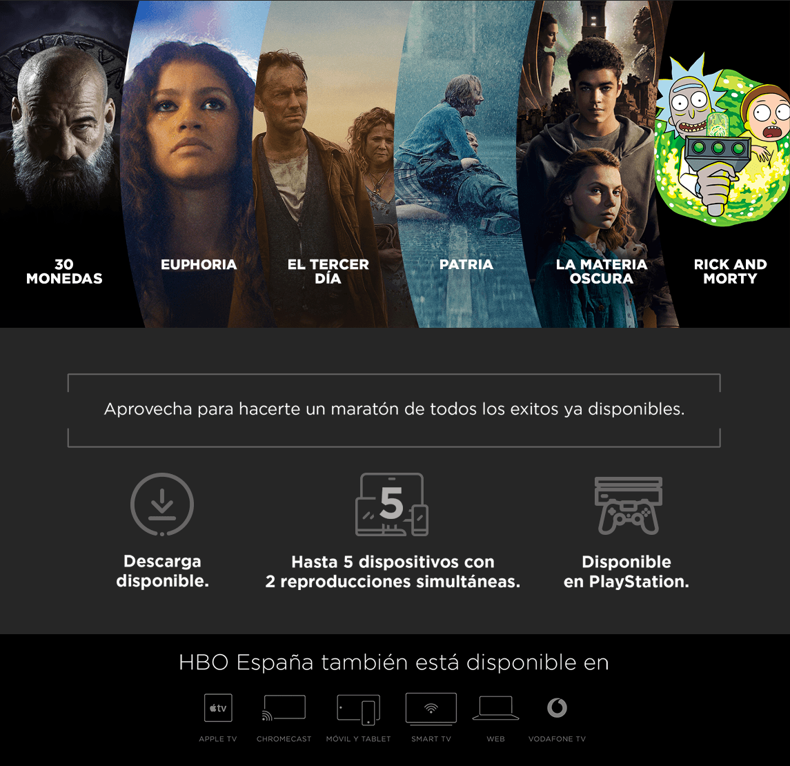 Comprar HBO España en GAME disponible en Apple TV, Chromecast, móvil, tablet, smart TV, Web,... HBO España en GAME