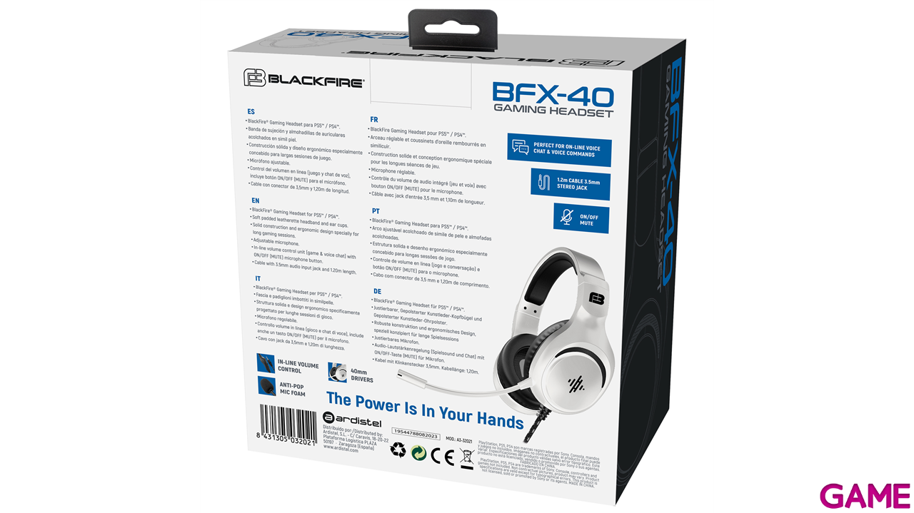Auriculares Ardistel Blackfire BFX-40 PS5-PS4-PC-4