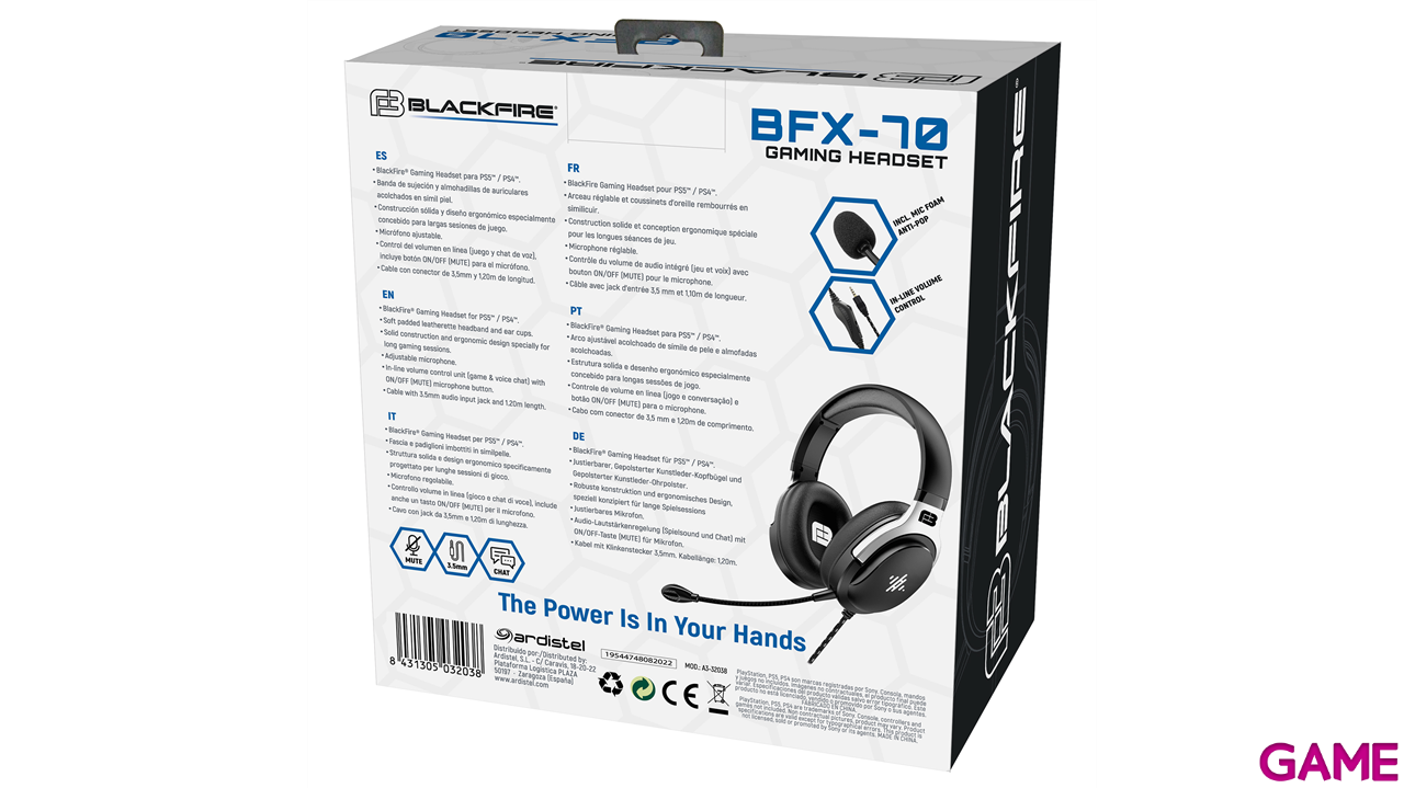 Auriculares Ardistel Blackfire BFX-70 PS4-PS5-PC-3