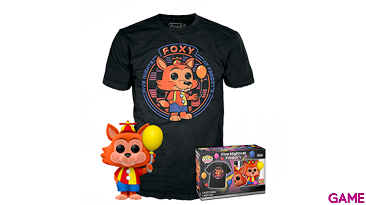 Set Camiseta y Figura POP Five Nights At Freddy´s Ballon Foxy S-3