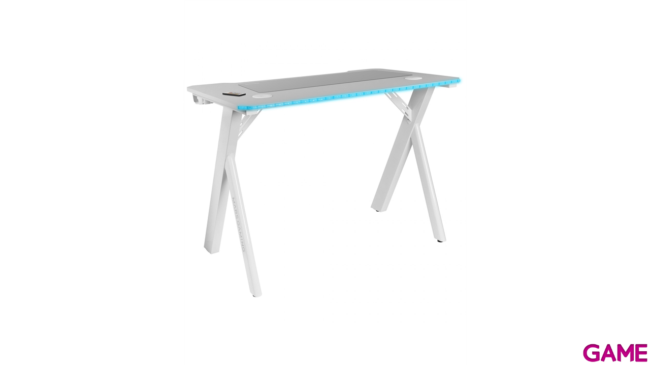 Mars Gaming MGD100W - Blanca -  RGB GAMING DESK - 100CM - RGB LIG - Mesa Gaming-2