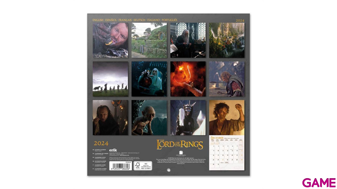 Calendario 2024 El Señor de los Anillos-1