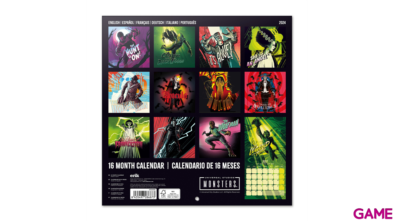 Calendario 2024 Universal Monster-0