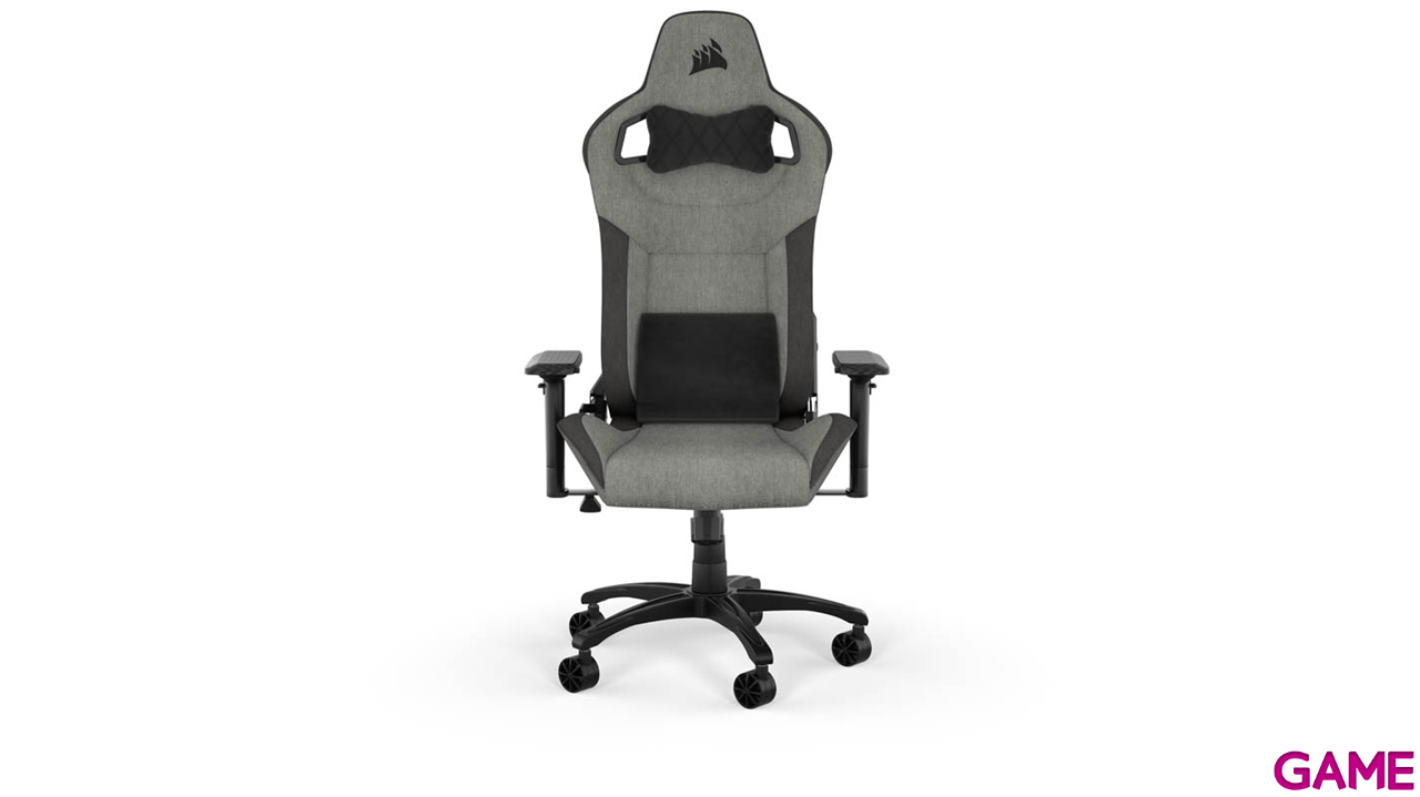 Corsair T3 Rush Fabric - Grey and Charcoal - Silla Gaming-0