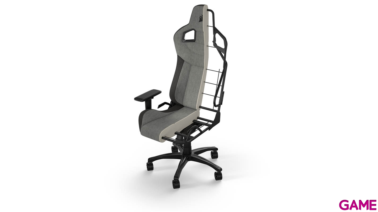 Corsair T3 Rush Fabric - Grey and Charcoal - Silla Gaming-3