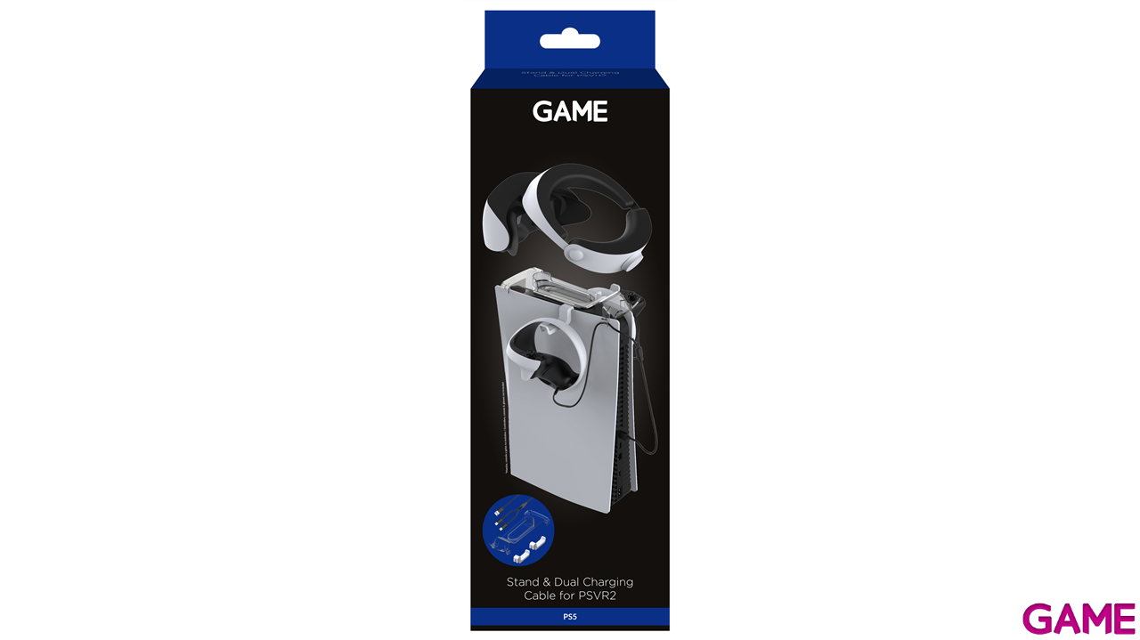 GAME GM33059 Soporte y Cable Cargador Dual para Gafas VR2-1