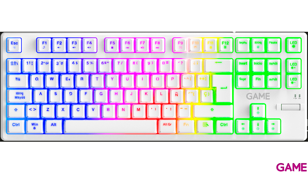 GAME KX3 Membrana TKL RGB Blanco - Teclado Gaming-0