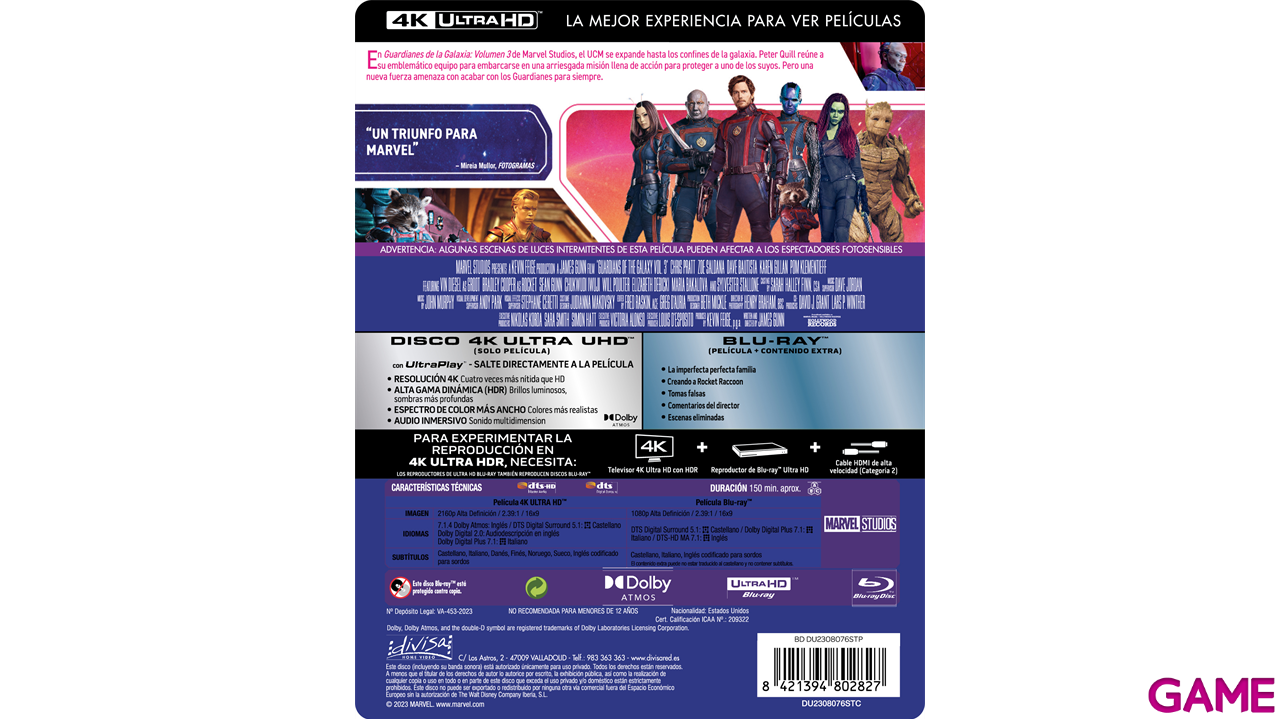 Guardianes de la Galaxia Vol. 3 4K + BD Edición Steelbook-0