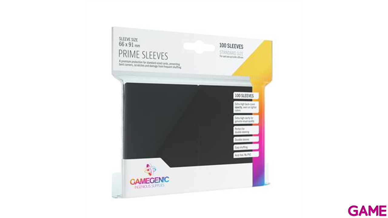 Pack de 100 Fundas de Cartas Prime Negro GameGenic-0