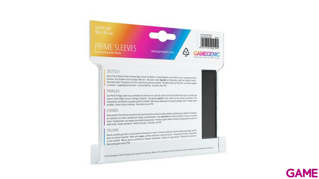 Pack de 100 Fundas de Cartas Prime Negro GameGenic-2