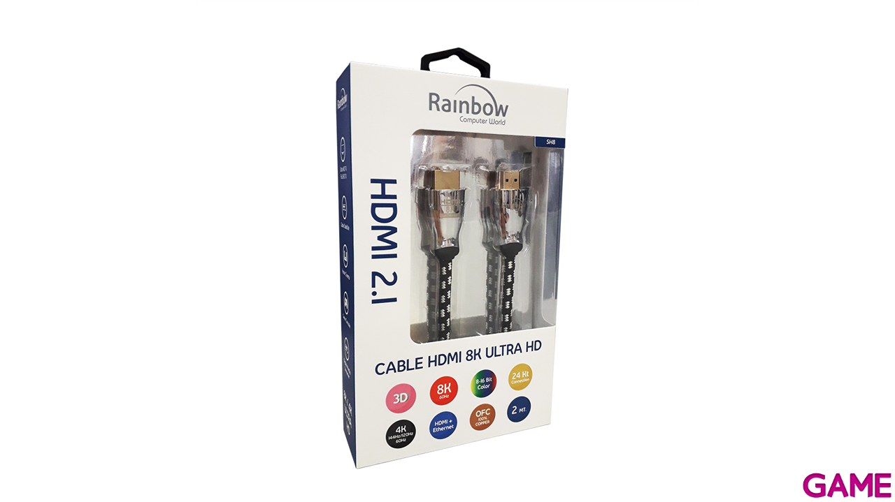 Cable HDMI 2.1 8K Rainbow SH8 PS4-PS5-XSX-NSW-0