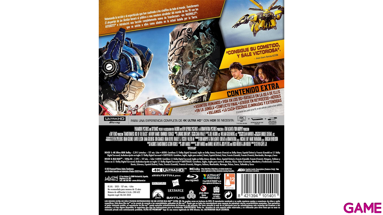 Transformers El Despertar de las Bestias 4K + BD-0