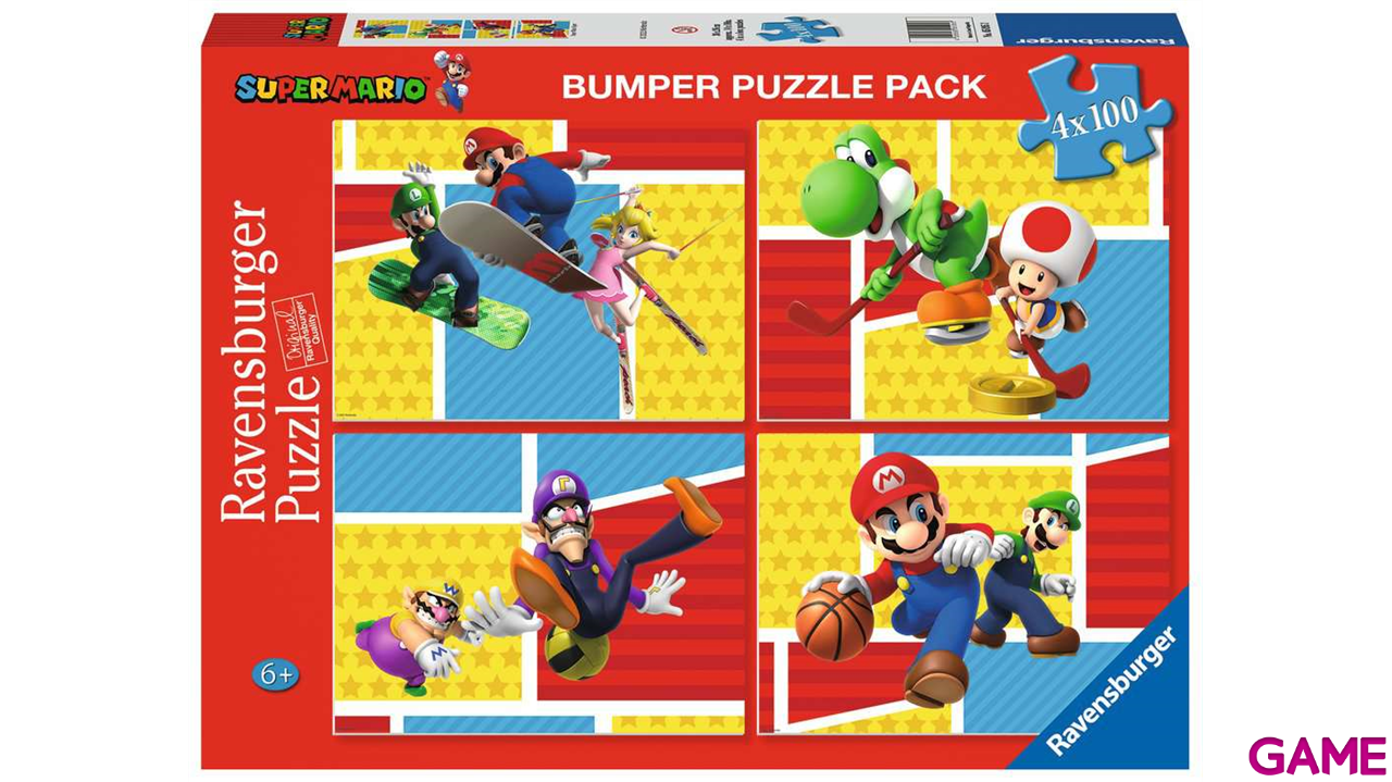 Pack de 4 Puzles x 100pz Super Mario-0