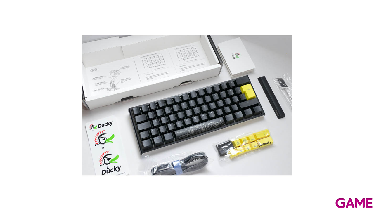 Ducky ONE 2 PRO Classic Mini 60% Gateron Yellow RGB PBT Mecanico - Teclado Gaming-0