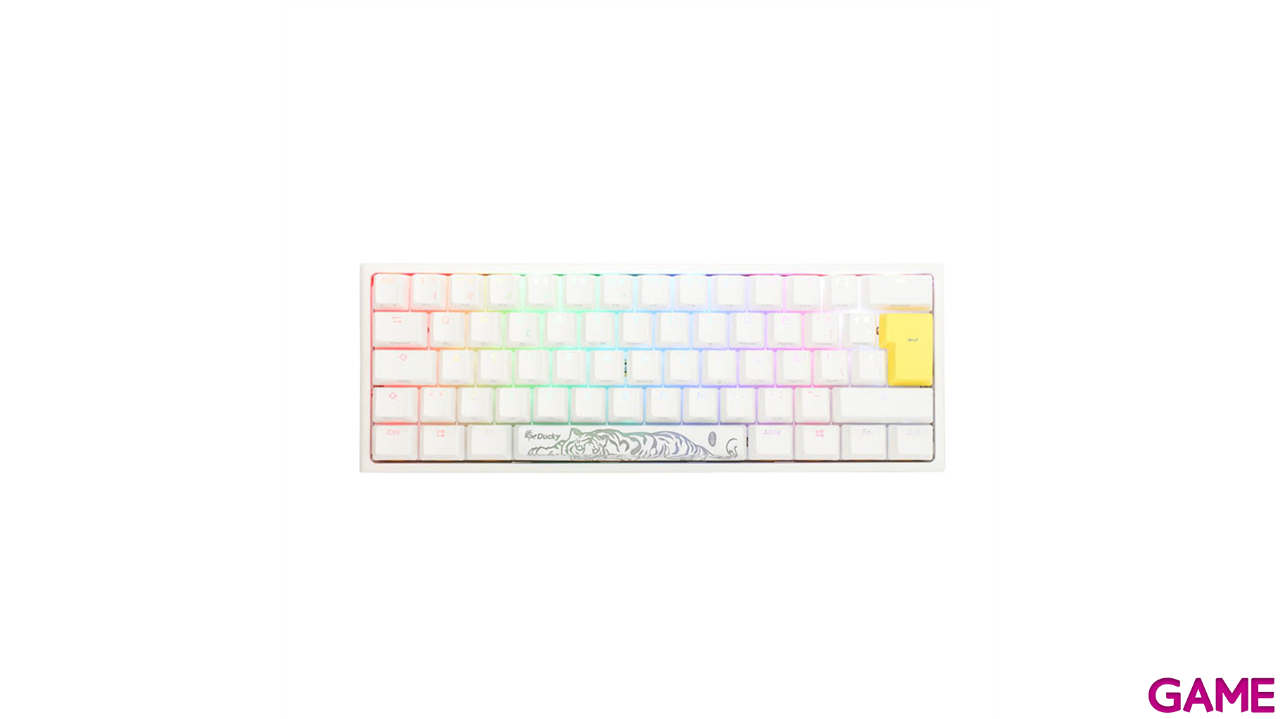 Ducky ONE 2 PRO Classic Mini 60% Pure White Kailh Brown RGB PBT Mecanico - Teclado Gaming-0