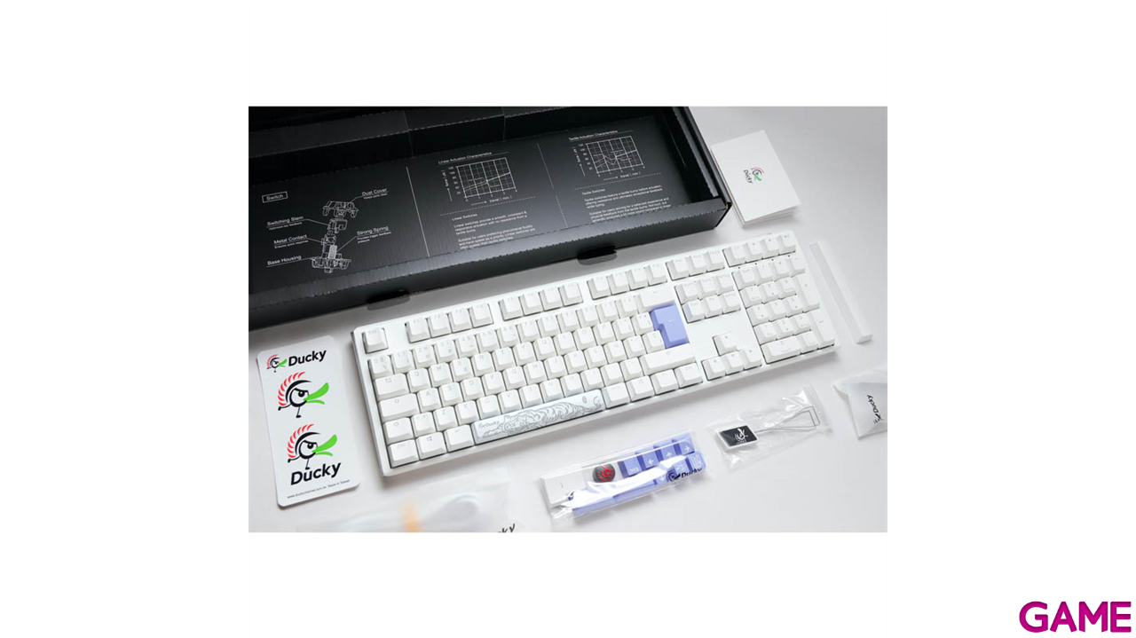 Ducky ONE 3 Classic Full-Size Pure White Hot-swappable MX-Clear RGB PBT Mecanico - Teclado Gaming-4