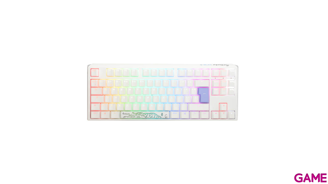 Ducky ONE 3 Classic TKL Pure White Hot-swappable MX-Red RGB PBT Mecanico - Teclado Gaming-3