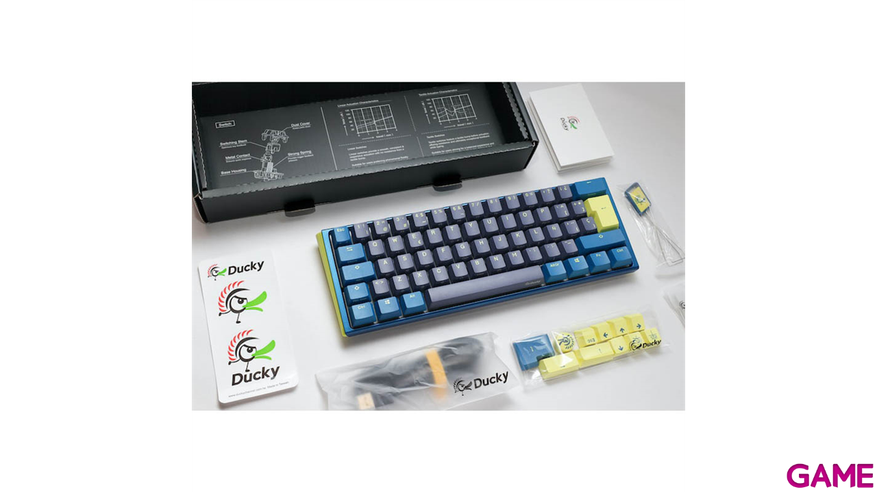 Ducky One 3 Daybreak Mini 60% Hot-swappable MX-Blue RGB PBT Mecanico - Teclado Gaming-0