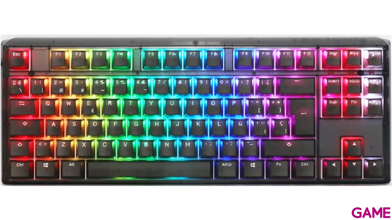 Ducky ONE 3 Aura Black TKL Hot-swappable MX-Red RGB PBT Mecanico - Teclado Gaming-0