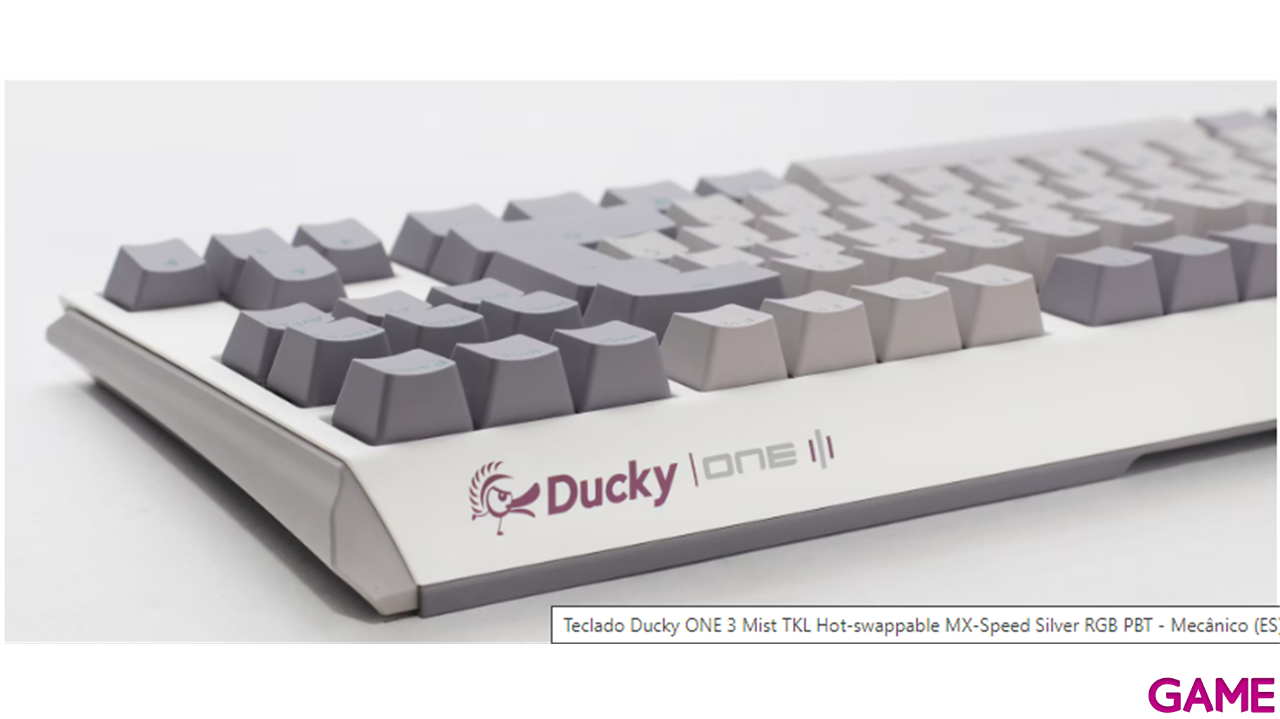 Ducky ONE 3 Mist TKL Hot-swappable MX-Speed Silver RGB PBT Mecanico - Teclado Gaming-3
