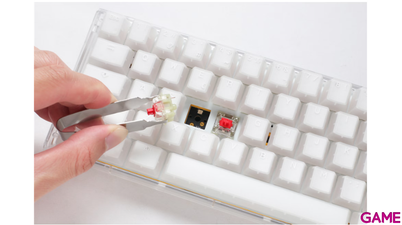Ducky ONE 3 Aura White SF 65% Hot-swappable MX-Red RGB PBT Mecanico - Teclado Gaming-5