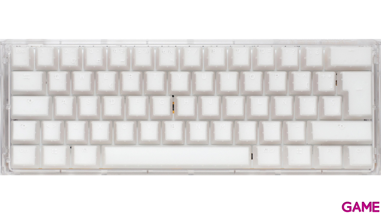 Ducky ONE 3 Aura White Mini 60% Hot-swappable MX-Red RGB PBT Mecanico - Teclado Gaming-0