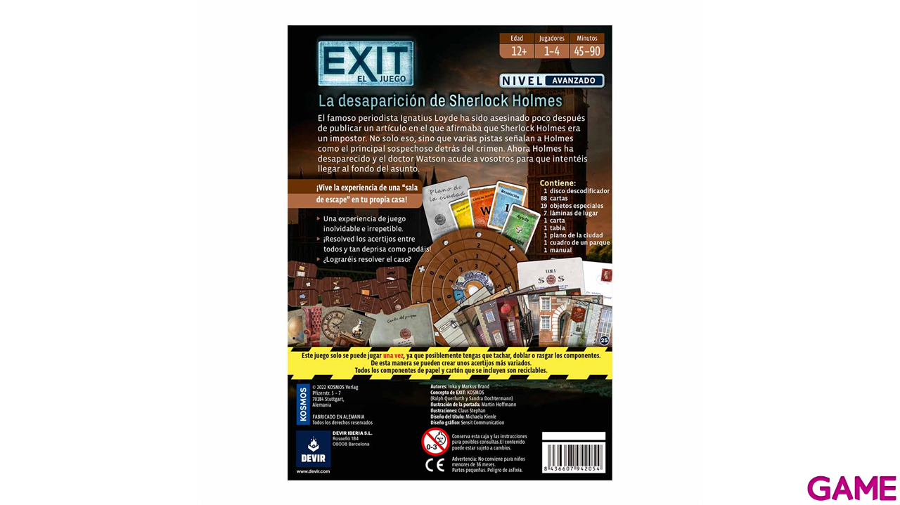 Juego de mesa Exit La desaparicion de Sherlock Holmes-2