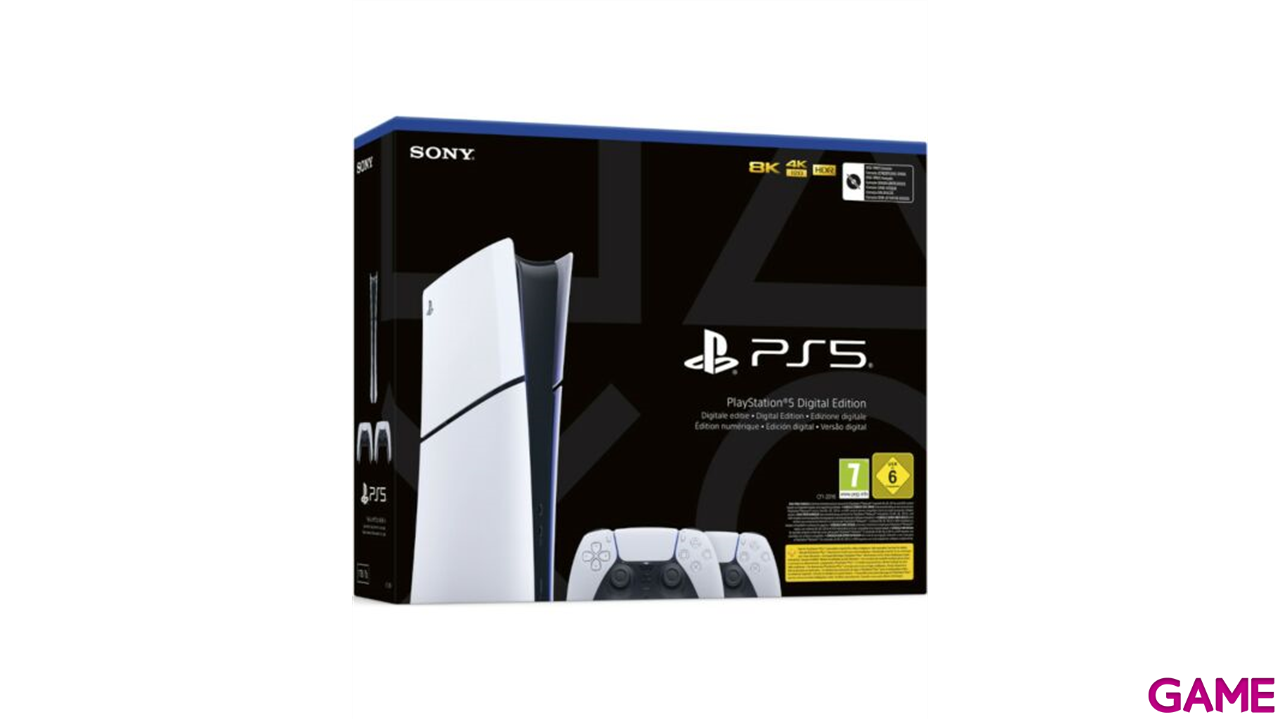 PlayStation 5 Edición Digital Slim + Mando Inalámbrico DualSense Blanco-1