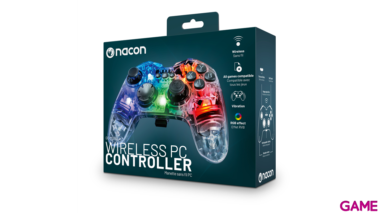 NACON GC-200 RGB Wireless Transparente PC - Gamepad-1
