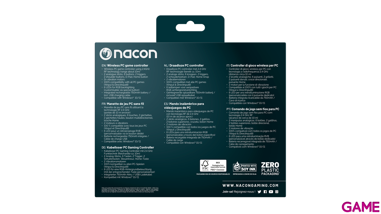 NACON GC-200 RGB Wireless Transparente PC - Gamepad-2