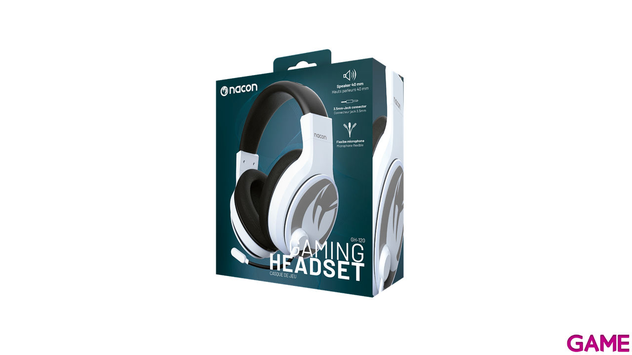 Nacon GH-120 Estereo Blanco PC - PS5 - PS4 - XBOX - Switch - Movil - Auriculares Gaming-3