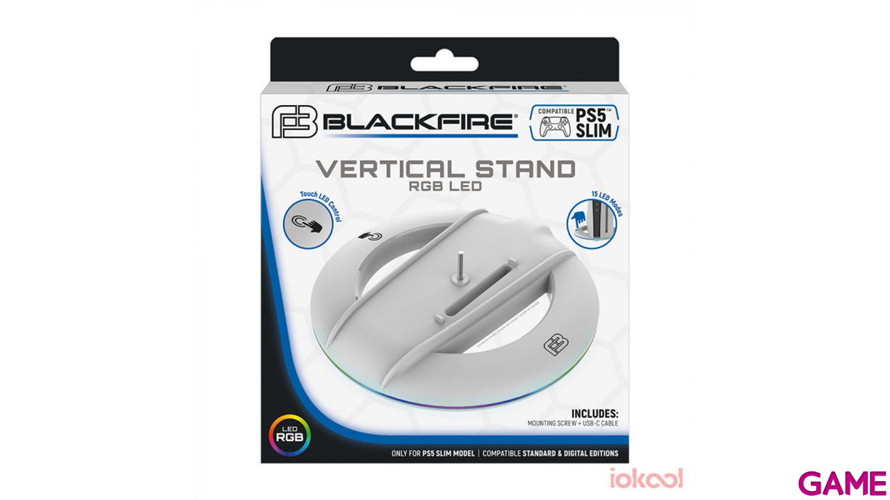 Soporte vertical Blackfire con Luz RGB para PS5 Slim-8