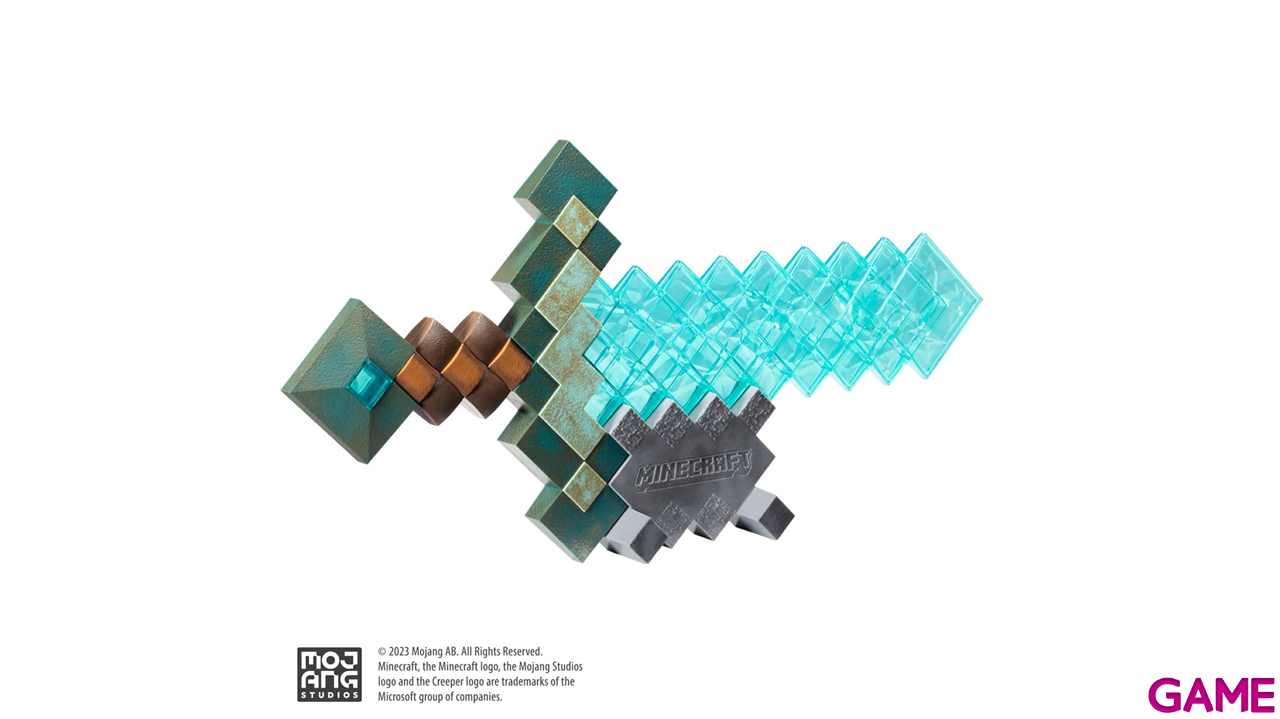 Réplica Espada con iluminacion Minecraft de Diamante 50 cm-1