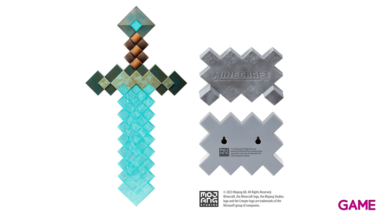 Réplica Espada con iluminacion Minecraft de Diamante 50 cm-2