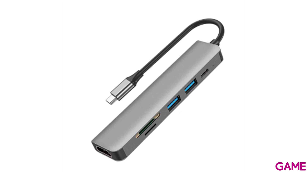 Adaptador Stima multipuerto 6en1 USB-C con salida HDMI-0