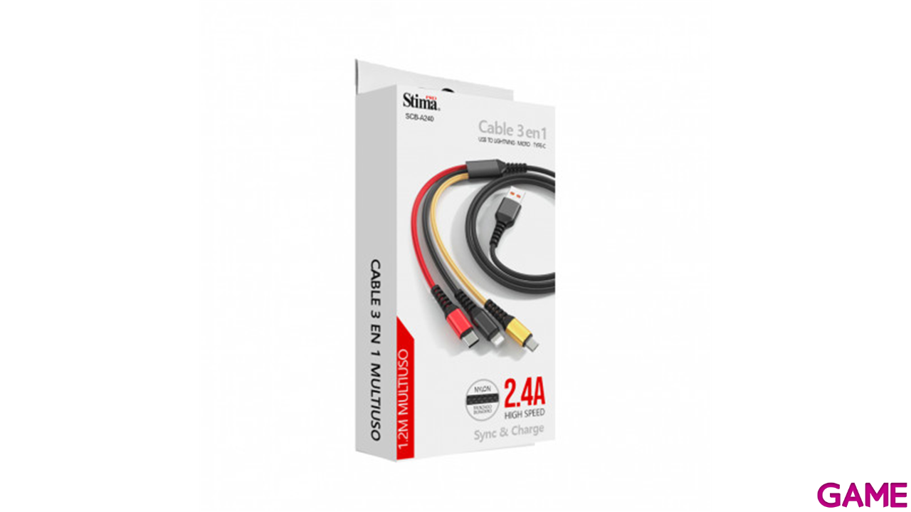 Cable Stima 3en1 (USB-A a USB-C, Micro y Lightning) 2.4A-1