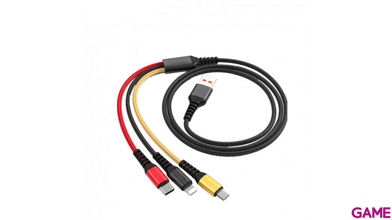 Cable Stima 3en1 (USB-A a USB-C, Micro y Lightning) 2.4A-2