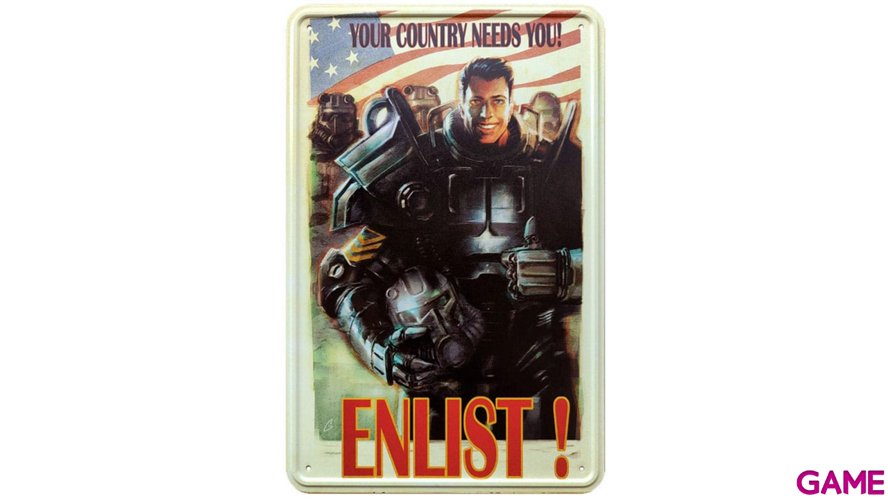 Placa Metálica Fallout: Enlist-0