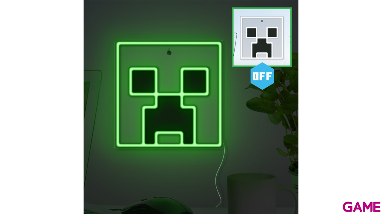 Luz de Neón LED para Pared Minecraft Creeper-1
