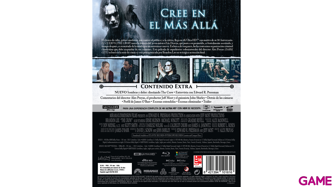 El Cuervo 4K + BD Edición Steelbook 2-3