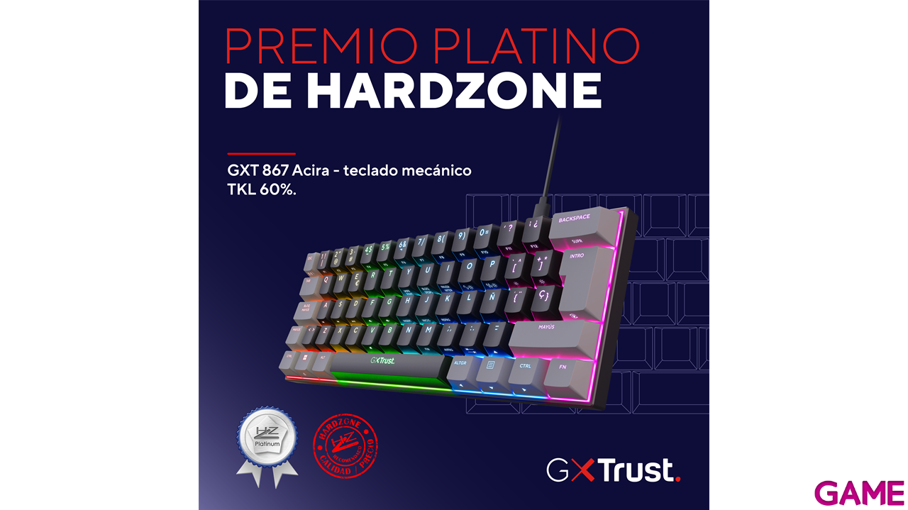 Trust GXT 867 Acira RGB 60% Mecanico Spanish Layout - Teclado Gaming-5