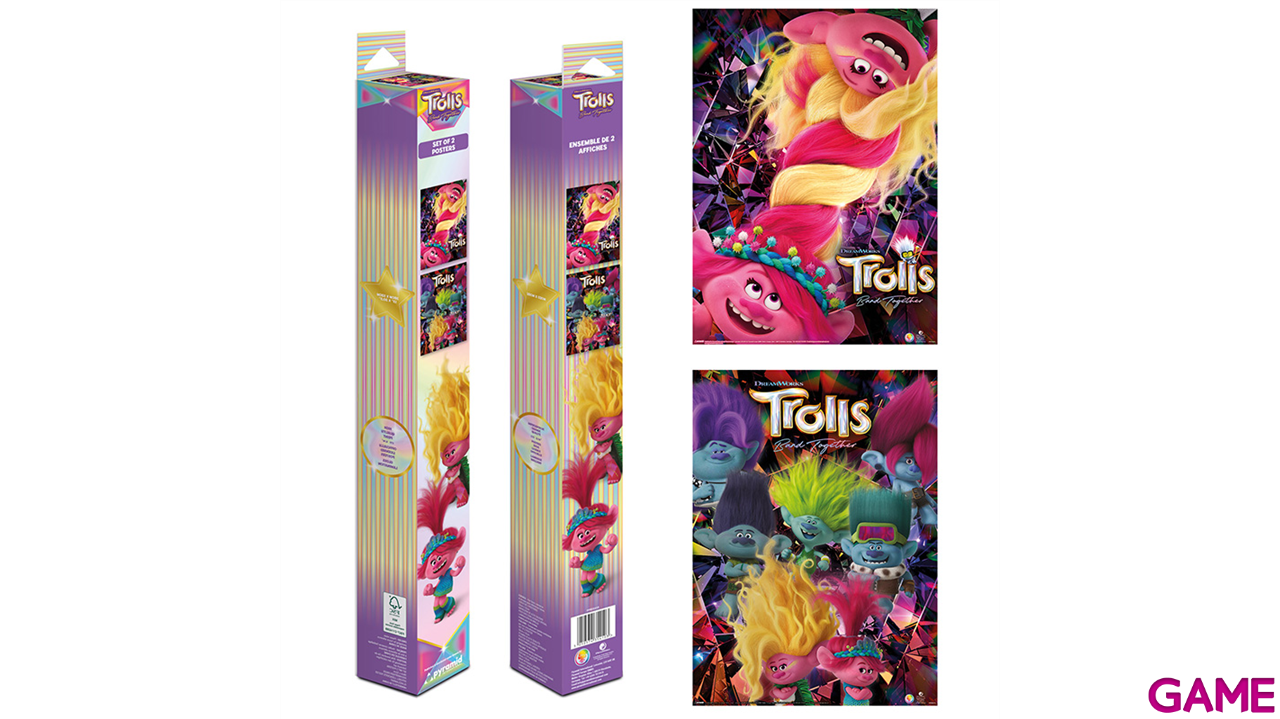 Caja 2 posters Trolls 3-0
