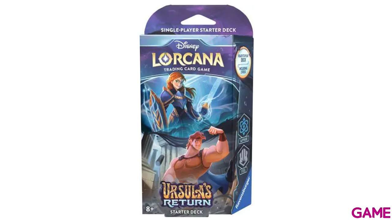Disney Lorcana: Ursula´s Return Starter Deck B - Sapphire & Steel Inglés-0