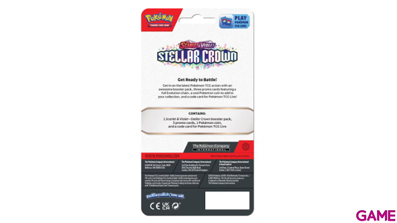 Pack de cartas Pokemon Premium Checklane Scarlet & Violet Stellar Crown (ingles)-1