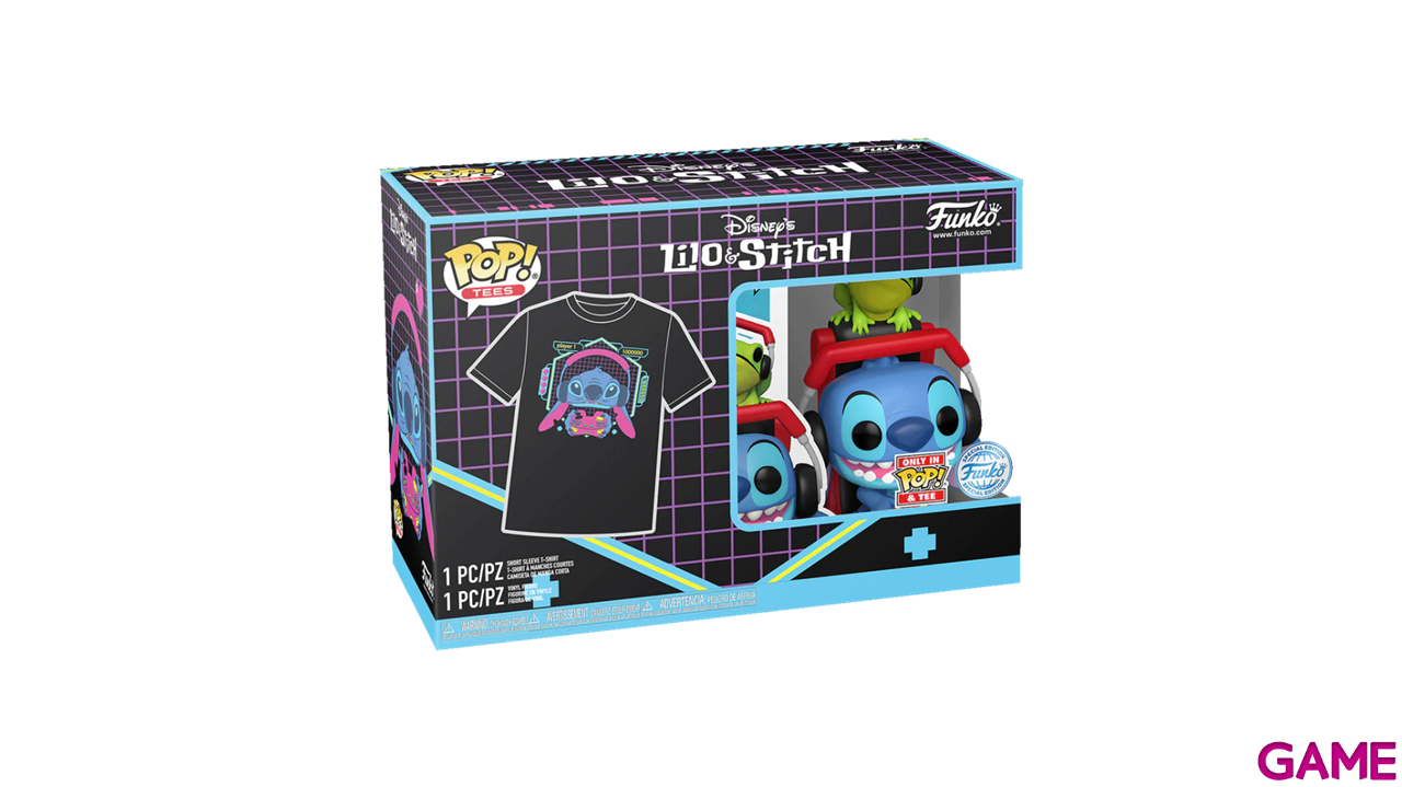 Set Figura POP y Camiseta POP&Tee:Lilo y Stich con rana L-0