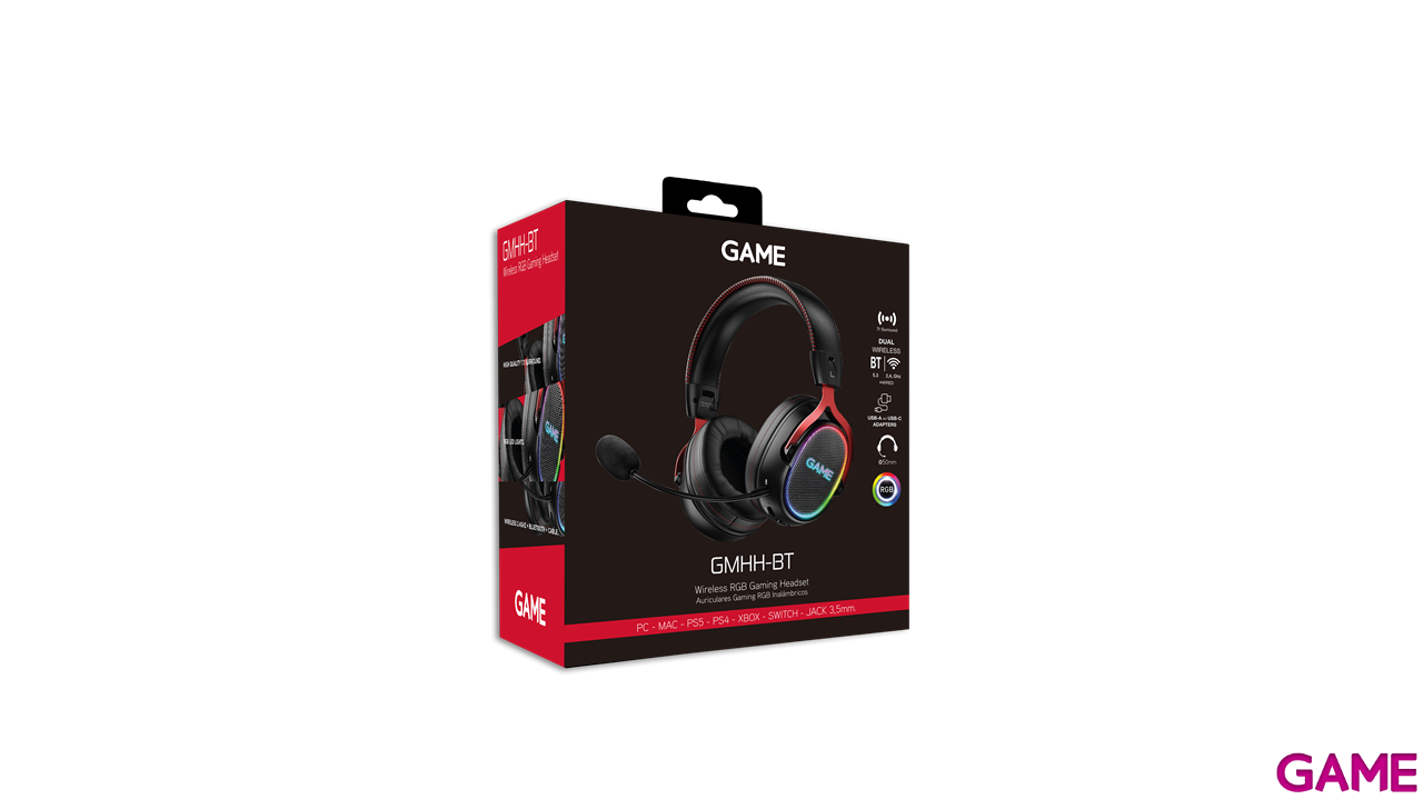 GAME HH-BT RGB Bluetooth + RF + Jack PC - PS5 - PS4 - XBOX - Switch - Movil - Auriculares Gaming-0