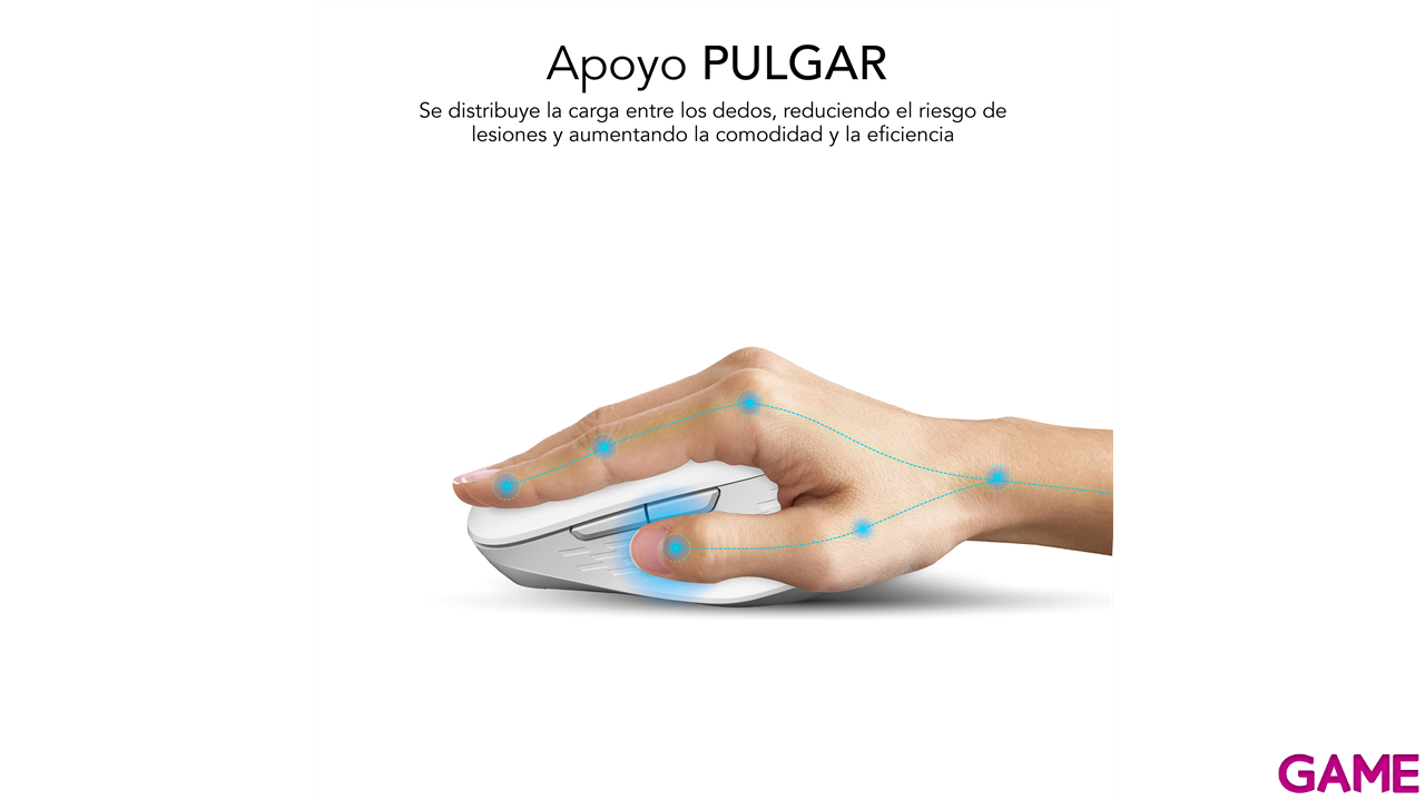 Subblim Curve Ergo Dual Wireless con bateria blanco - Raton-4