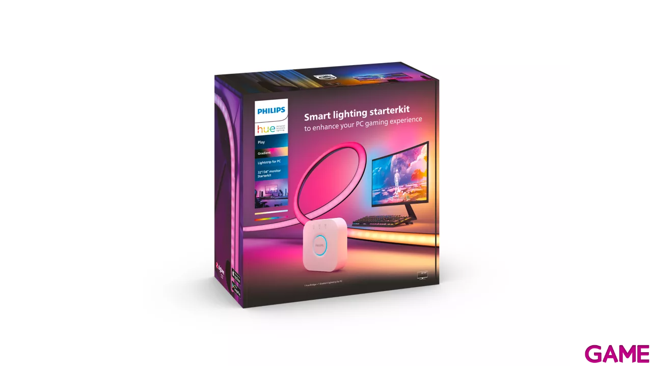 Philips Hue - Kit de inicio Tira de luces LED Hue Play Gradient RGB para PC - 24-27