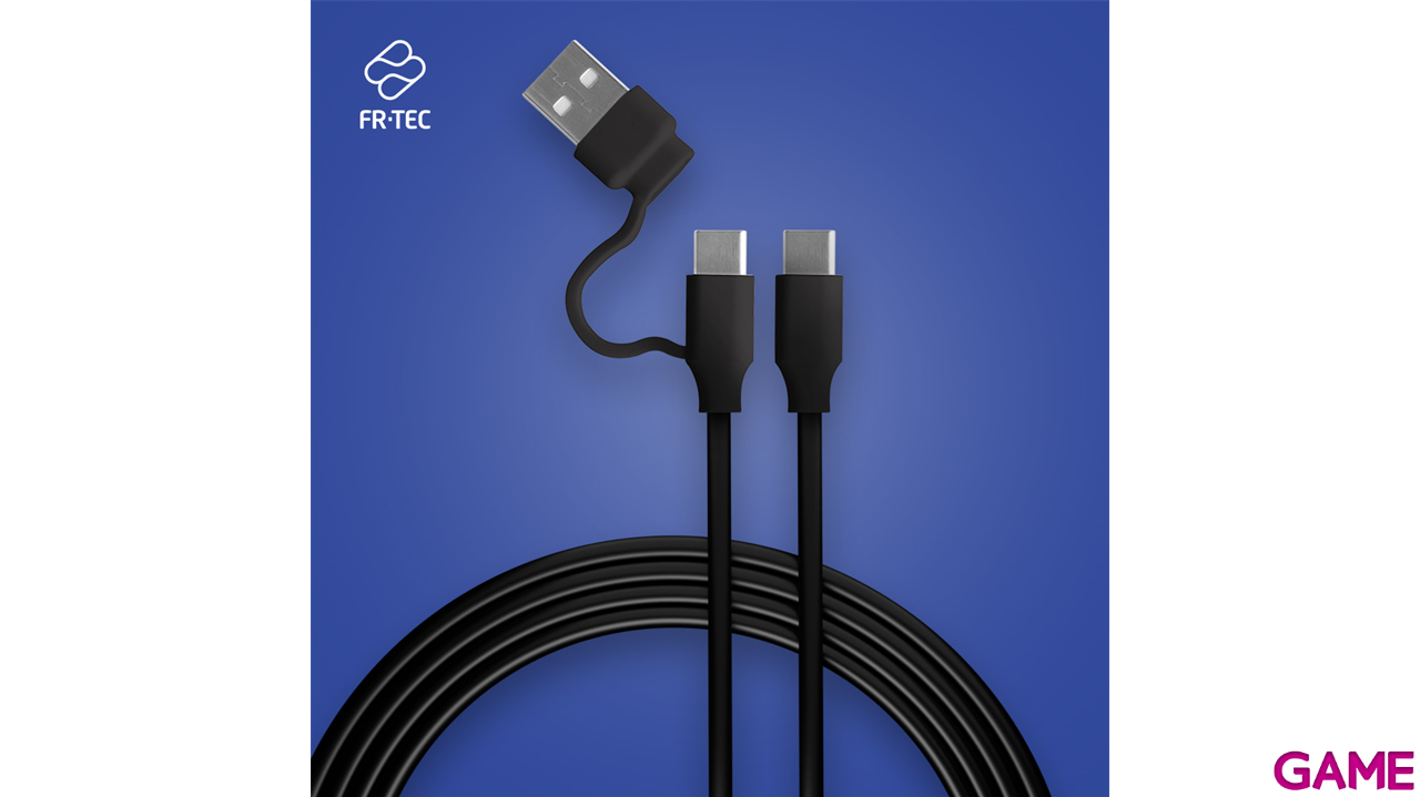 Cable USB-C de Carga y Datos para Mando FR-Tec (doble conexión USB-A y C)-0