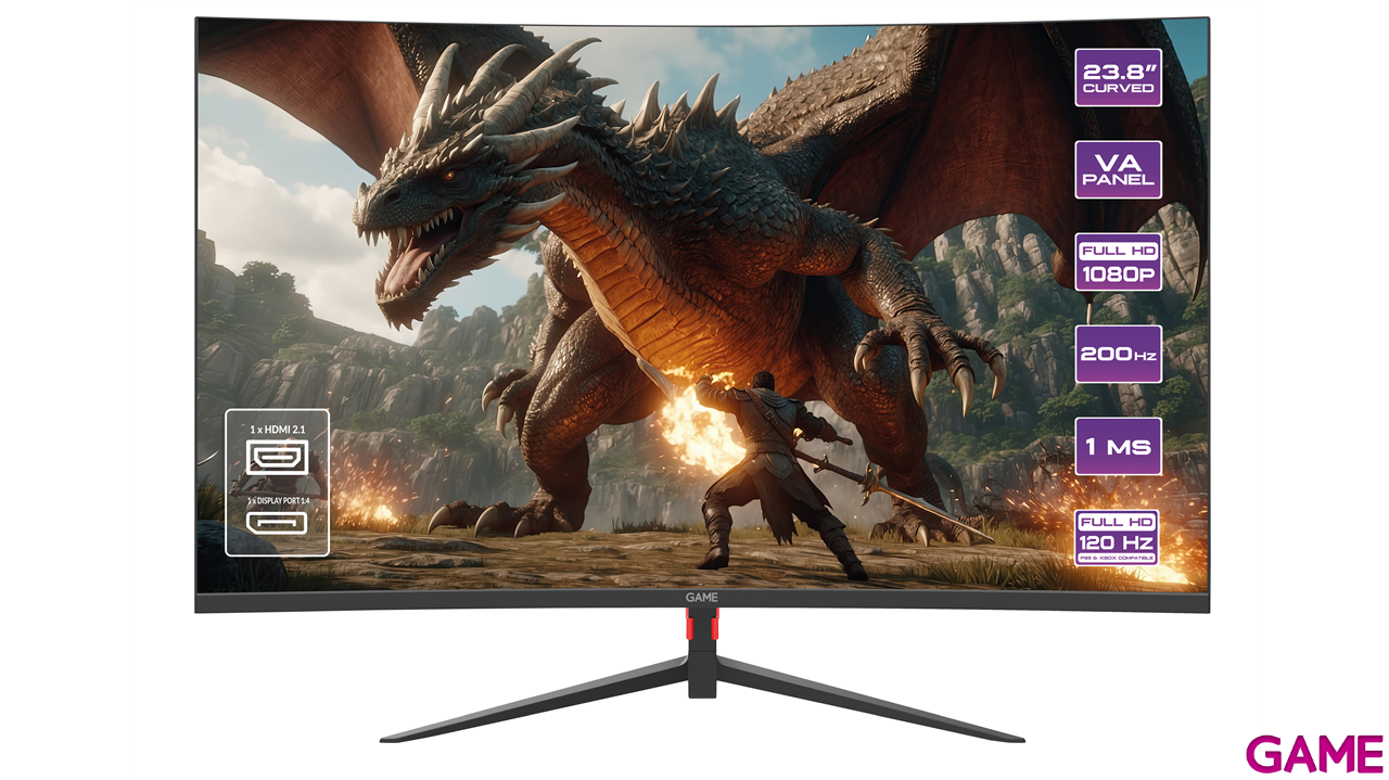GAME M24GC7 - 24´´ - VA - Full HD - 200Hz - Curvo - Monitor Gaming-0